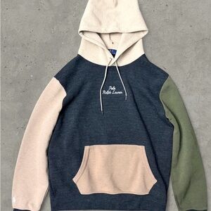 NWOT Polo Ralph Lauren Men's Logo Color-Blocked Double-Knit Hoodie Size Large